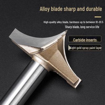 Professional 1/2" Shank Tungsten Steel Pointed Carving Knife & 1/4" Shank Trimmer Router Bit for Woodworking