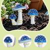 2 Decorative Mushroom-Shaped Garden Stakes for Flower Pots, Small Sculptures, Miniature Figures