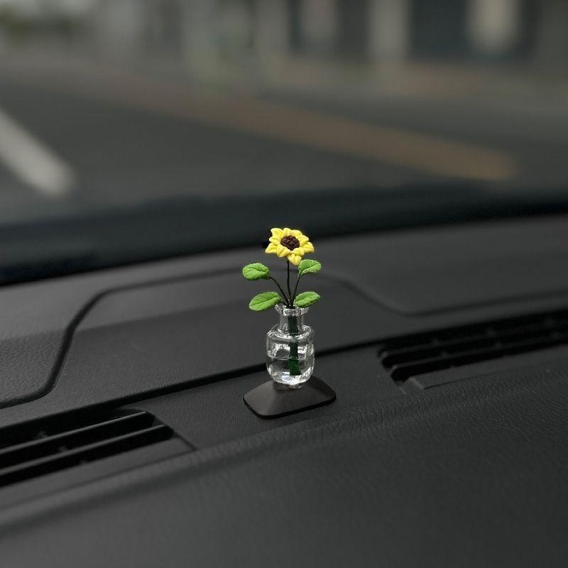 Sunflower Car Dashboard & Window Trim Cute Creative Car Interior Accessories, Dashboard Decor