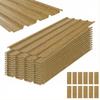 Lot of 12 Weather-Resistant Galvanized Steel Panels, Natural Wood, Panel Dimensions 129L x 45W cm