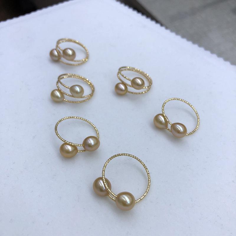 Versatile Double Pearl Freshwater Pearl Ring in White