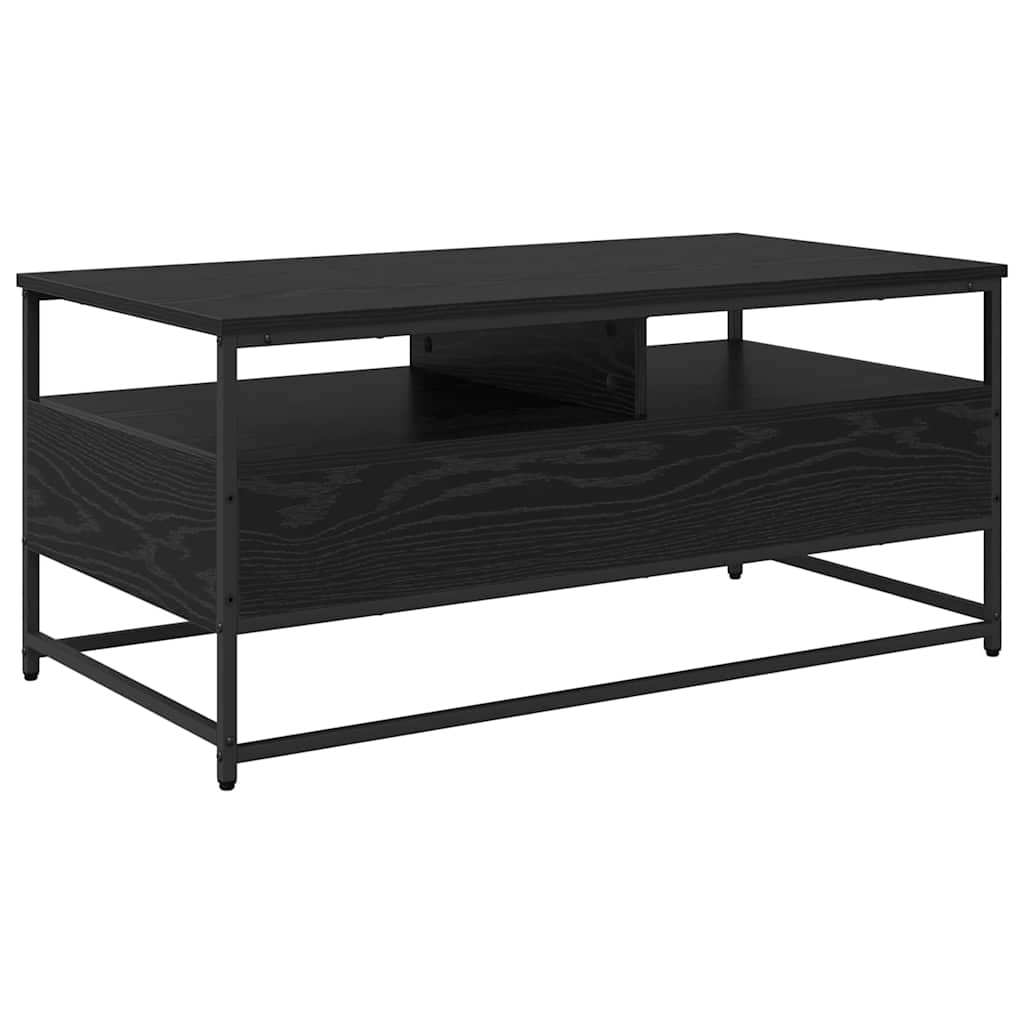 Coffee Table Black Oak Effect 100 X 51 X 45 Cm Engineered Wood