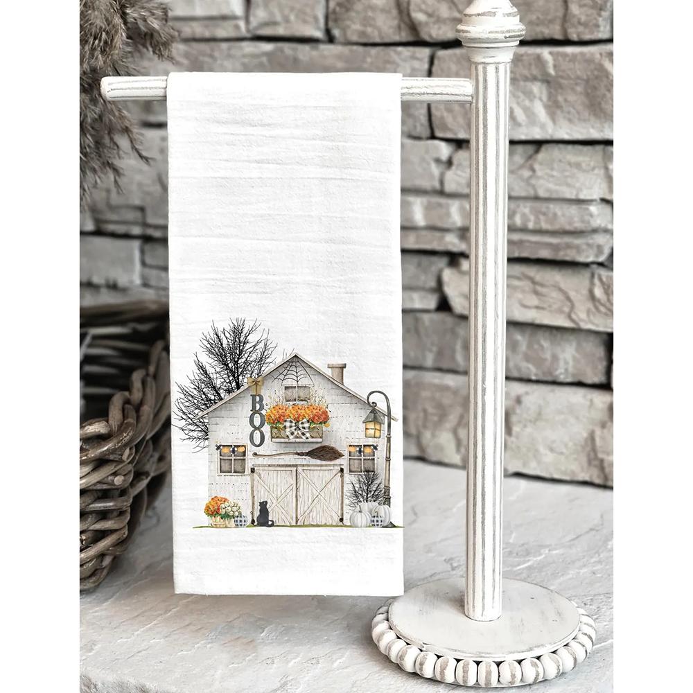 

Halloween Barn Tea Towel Halloween Boo Barn Bath Hand Towel Witch Party Kitchen Decor Supplies Housewarming Hostess Souvenirs 1pcs 40x60cm