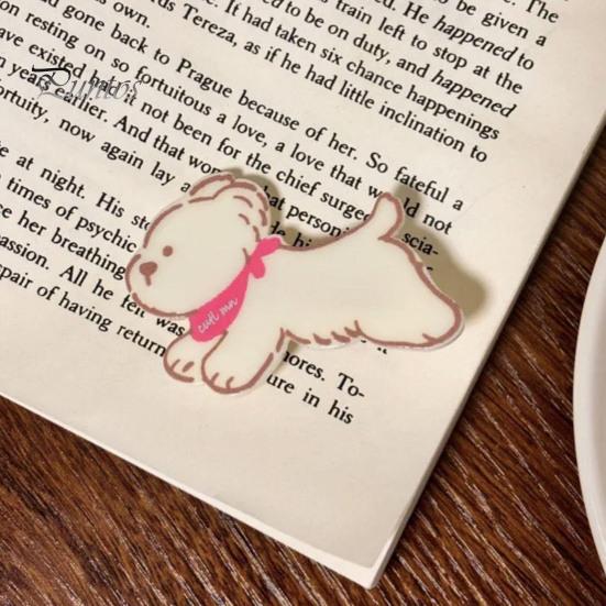 Girl Hairpin 2Pcs Acrylic Color Matching Puppy Shape Hair Lightweight Clips Side Bang Pins Styling Accessories Contrasting Scarf
