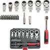 27 Pcs Flex Head Ratchet Wrench Set 6mm-20mm Changeable Torx Ratchet Wrench Heads With Screwdriver Bits Multi Tool Set With Cas