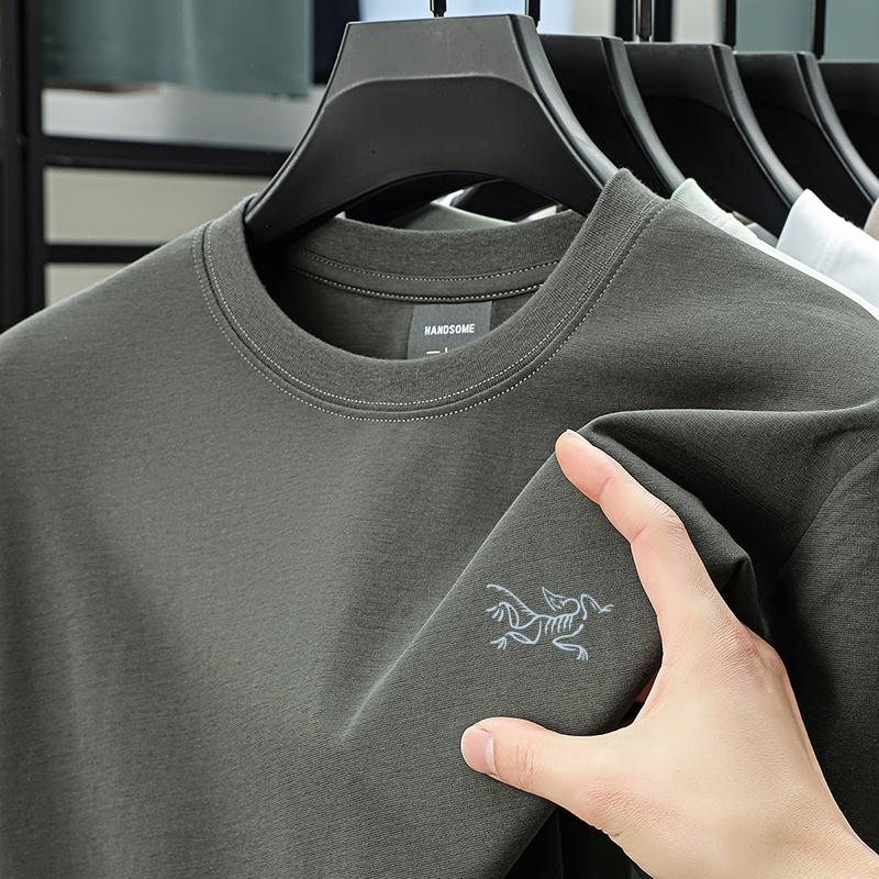 Men's O-Neck Short Sleeve T-Shirt Summer Arrival Solid Color Bird Print Casual Fashion Commute Men's Wear