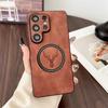 PU Leather Deer Head Magnetic Case for Samsung Galaxy S26 Ultra S25 Fe S23 S22 Plus S26+ Magsafe Mac Safe Shockproof Phone Cover