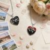 Heart Shaped Pendant Necklace with Group Photo Print Stainless Chain Customizable Jewelry for Everyday Wear