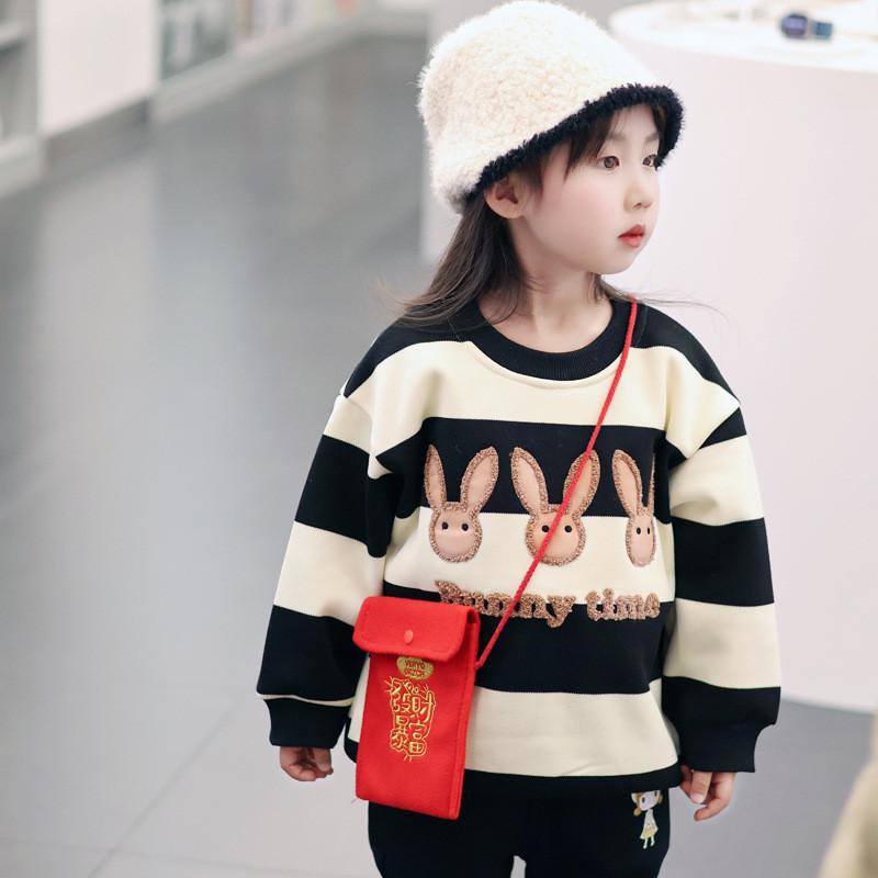 Cute Embroidered Children's New Year Bag Adorable Cotton Crossbody Purse For Girls