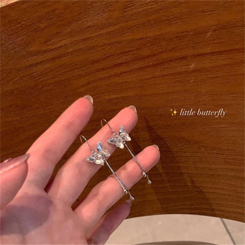 

Korean Exquisite Planet Moon Butterfly Tassel Earrings for Women Sparkling Crystal Asymmetrical Drop Earrings Girl Party Jewelry