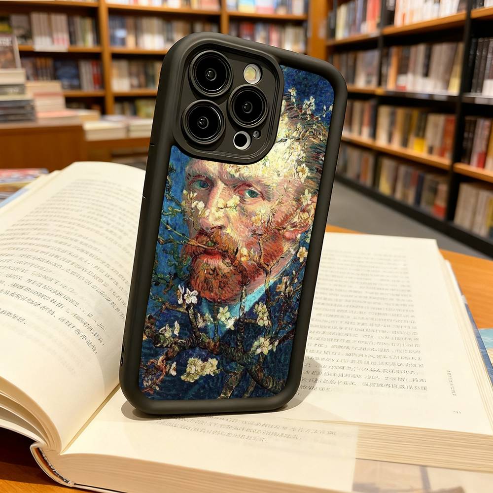 Retro Van Gogh Oil Paint For iPhone 17 16 15 14 13 12 11 Pro Max Plus Black Full Coverage Soft Funda Silicone Cover