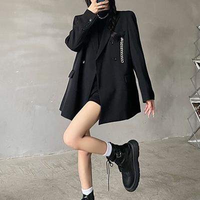 Geräumige und elegante Damen-Frühlingsanzugjacke, locker sitzender Oberbekleidungsblazer
