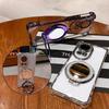 Glitter Mirror Holder Case For Samsung S25FE A56 A36 A17 A07 A26 A25 A55 A54 A35 A34 A15 A14 A73 A06 Shockproof Stand Soft Cover