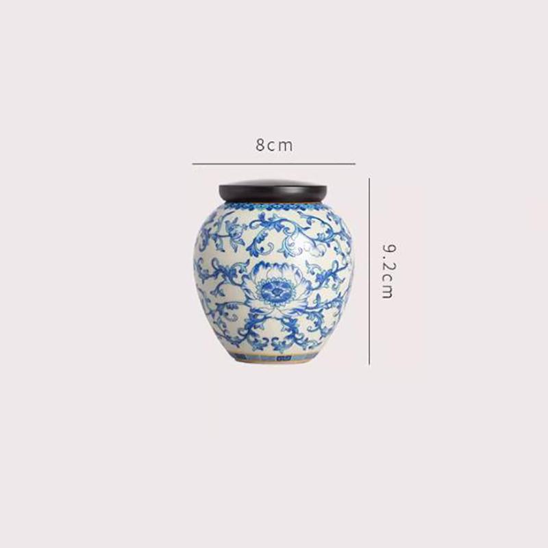 Porcelain Tea Canister Blue and White Porcelain Sealed Candy Jar High-grade Home Nut Coffee Bean and Medicinal Herb Storage Jar