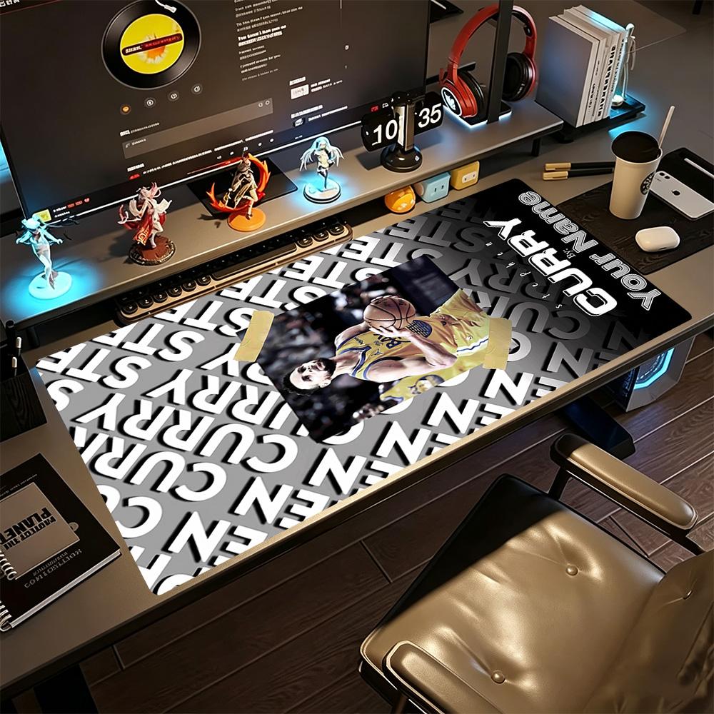 Golden State Curry Player Personalized Text Mouse Pad Keyboard Mat Computer Desk Keyboard Mat Non-Slip Rubber Bottom