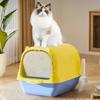 Totally Enclosed Cat Litter Box Large Pet Cat Toilet Detachable Litter Pan Anti-Splash Dog Toilet Pet Bedpans with Litter Shovel