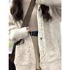 Gentle Wind Lazy Loose Twist Sweater Cardigan Women's Fall and Winter Outer Hooded Knitted Thickened Jacket
