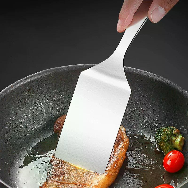 Mała szpatułka ze stali nierdzewnej, Szpatułka do grillowania, Odwracacz do grilla, Mała łopatka do smażenia ze stali nierdzewnej, Metalowa łopatka do gotowania