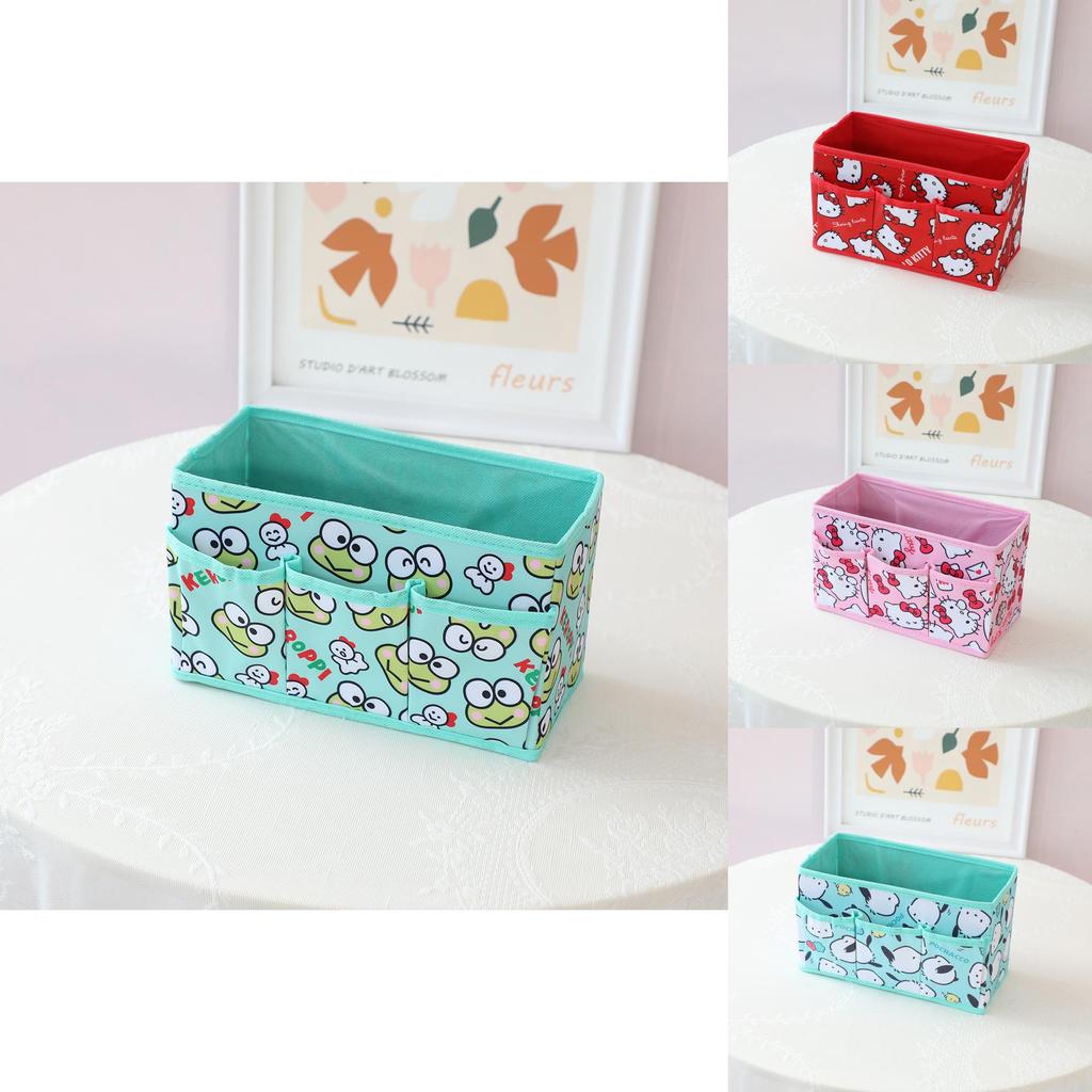 Hello Kitty Kuromi Cinnamoroll Melody Party Theme Foldable Multi Pocket Storage Box For Bedroom Or Desk Storage