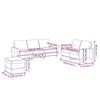 VidaXL Sofa Set with Cushions 3 Pcs, Sofas with Armrests and Backrest, Furniture Set with Footrest 3201423