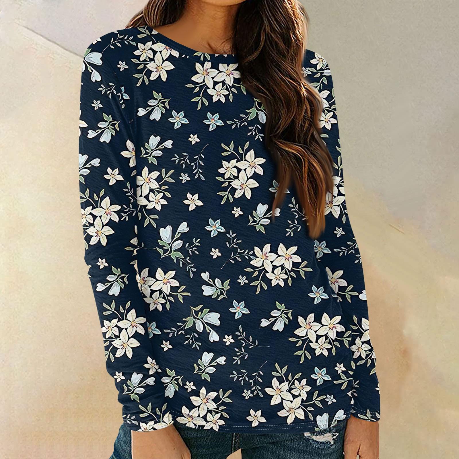 

Женские рубашки с длинным рукавом и круглым вырезом, базовая футболка, повседневный топ, осенняя модная туника, облегающие футболки XXL тёмно-синий