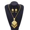 Thai Necklace Earrings Set Ethnic Women Jewelry Suit Fashion Gold Plated Jewelry Set  Women