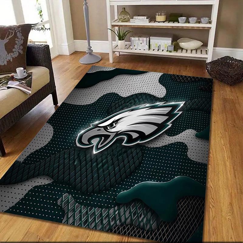 Philadelphia Eagles2 Flannel Pattern Square Carpet,Area Rug,Carpet Rug for Living Room Bedroom Sofa Playroom Decor,Non-slip Floor Mat