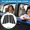 Door Pillar Window Trim Anti Scratch Sticker Pillar Posts Door Outer Exterior Cover for BMW X5 1999-2006 Black