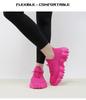 Breathable Fly-Knit Lace-Up Casual Men's Outdoor Sneakers with Thick Soles
