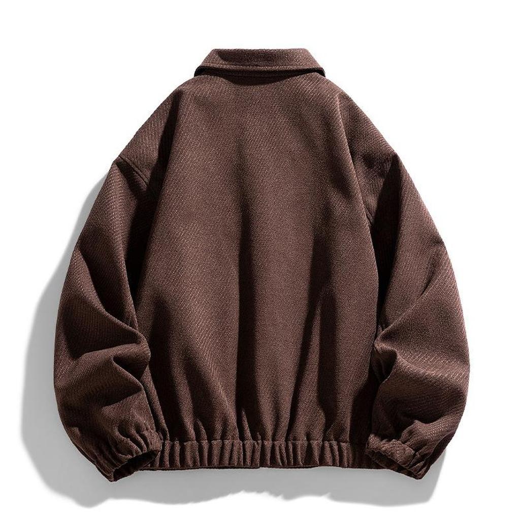 Men's Lapel Advanced Sense With Everything Solid Color Jacket Trend Plus Size Loose Casual Coat