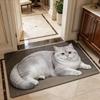 Absorbent Entryway Rug Cat Printed Home Floor Mat Cute Diatomite Door Mat  Porch