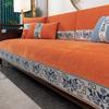 Chinese Style Antique Sofa Cushion High End Anti Slip Sofa Cover Snow Resistant Seat Towel Cloth Living Room Sofa Protective Mat