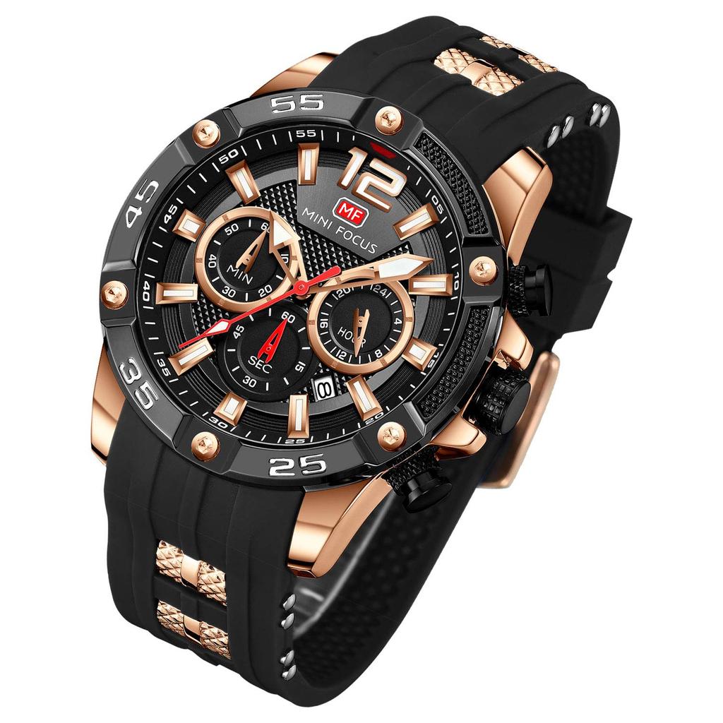 BesTn Quartz Black Men's Wristwatch, Wristwatch, Popular, Stylish, Business, Gentleman's Watch, Silicone, Watch,