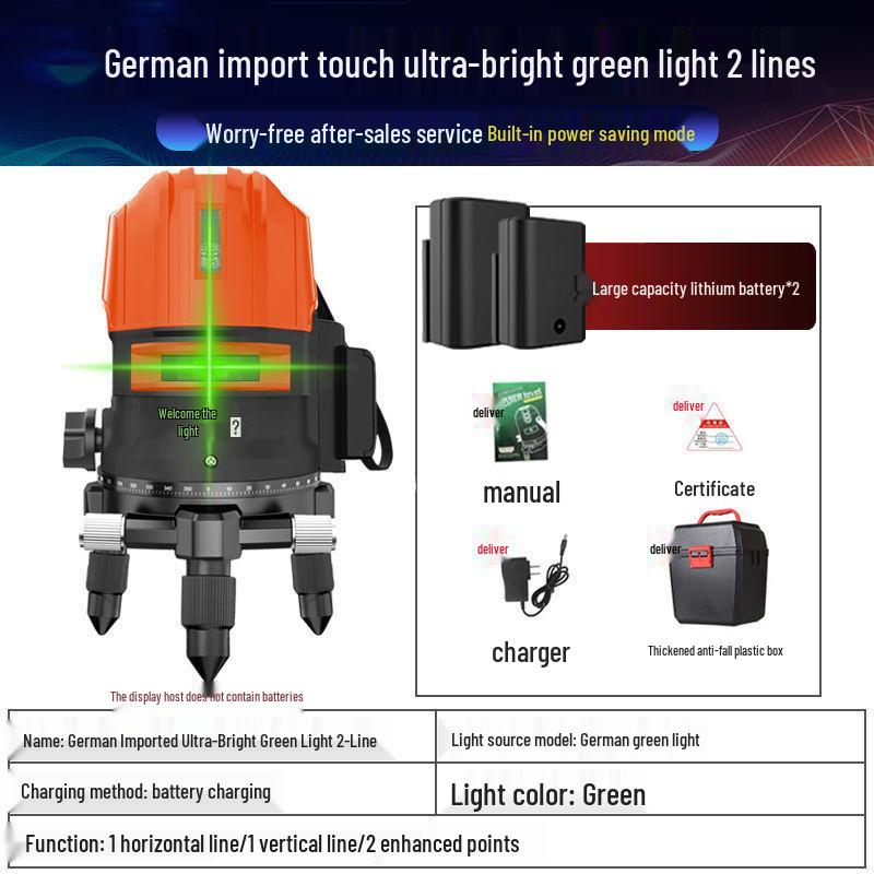 High Precision Auto-Leveling Laser Level - Green/Blue Light with 2, 3, or 5 Lines for Outdoor Use