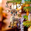 Christmas Decoration Cartoon Elk Christmas Tree Hanging Decoration 2D Flat Acrylic Pendant for Tree Car Window Decoration