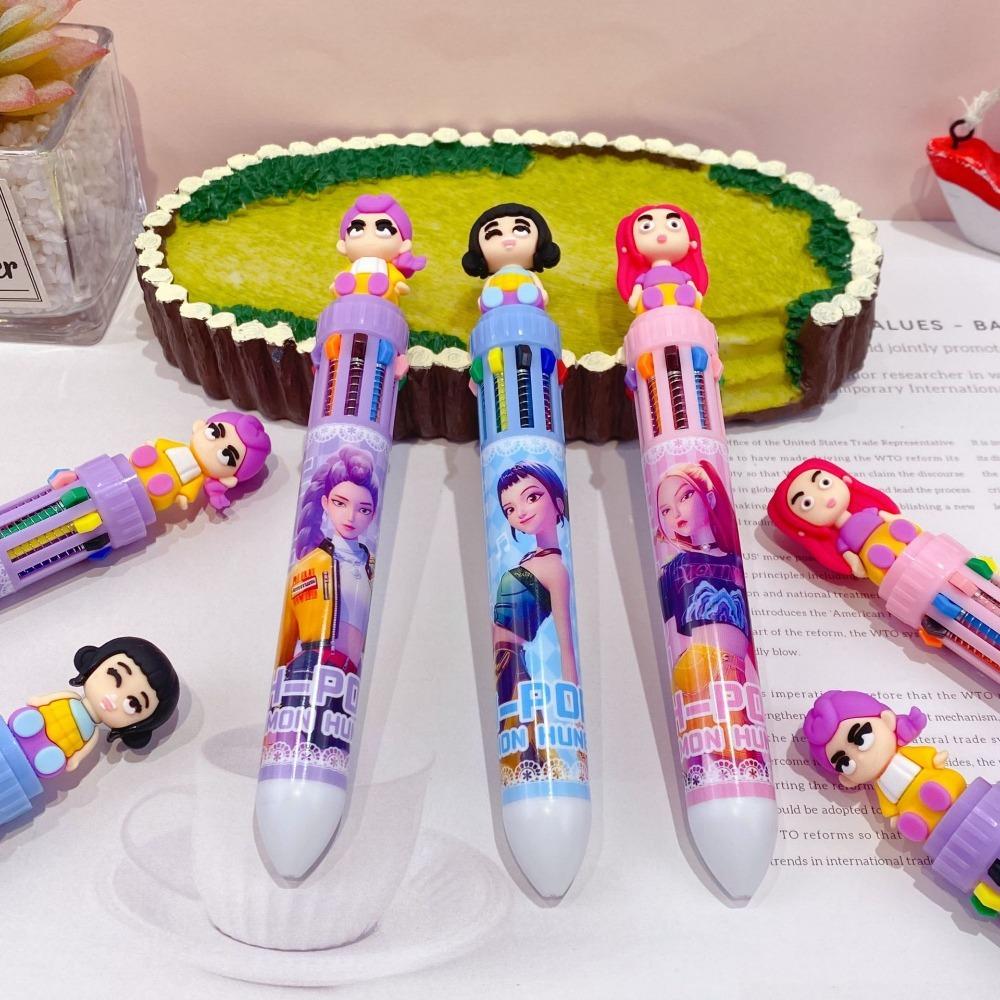 1/3/12PCS 10Colors Kpop Demon Hunters Ballpoint Pens Rumi Zoey Pen for Students Classroom School Supplies Party Favors Gifts &*