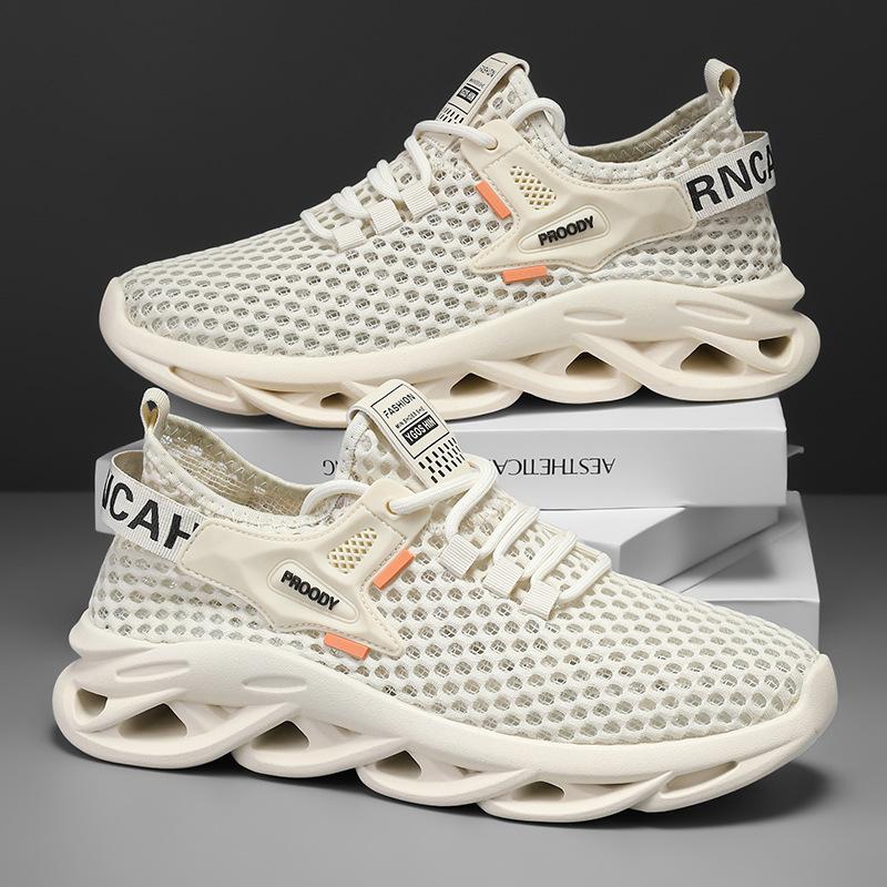 Summer new daily running sports lace-up large mesh mesh breathable low-top sports shoes