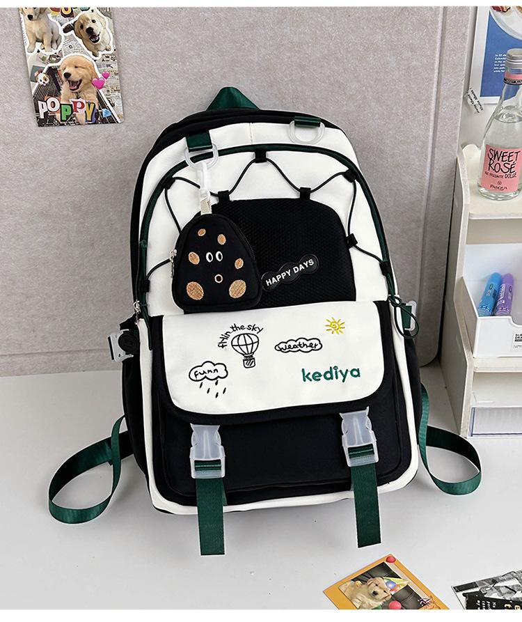 College Junior High School Students' Cute Ins Schoolbag Light Backpack Large Capacity Japanese Fresh Girl Backpack
