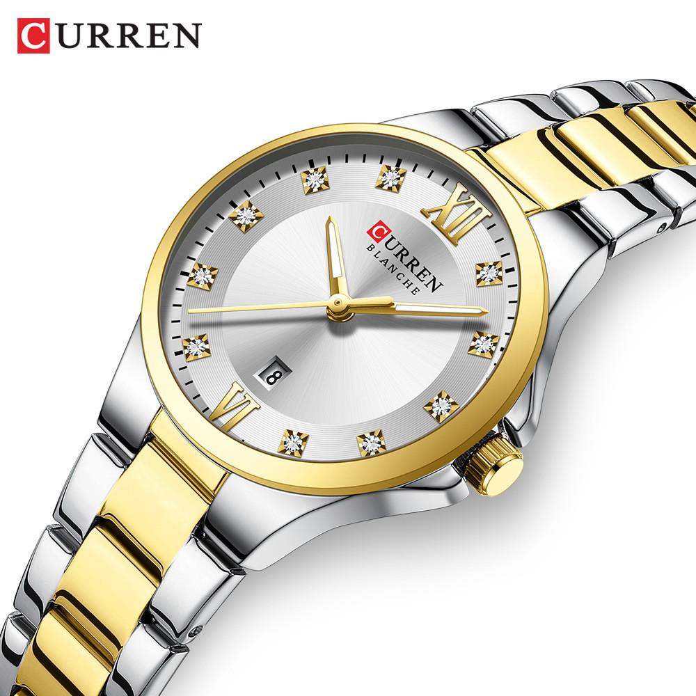 Orologio Curren 9107 da Donna alla Moda con Calendario e Cinturino in Acciaio Casual