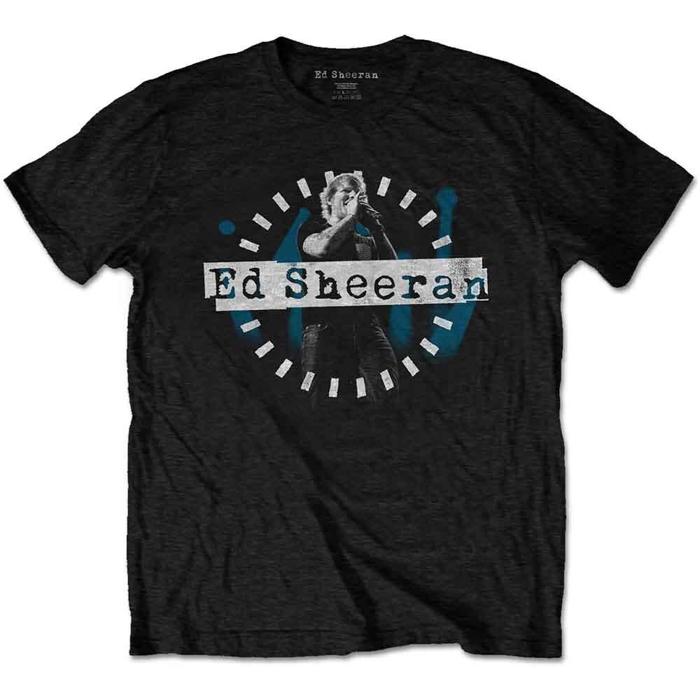Ed Sheeran Dashed Stage Photo T-Shirt Black New Unisex T-Shirt M