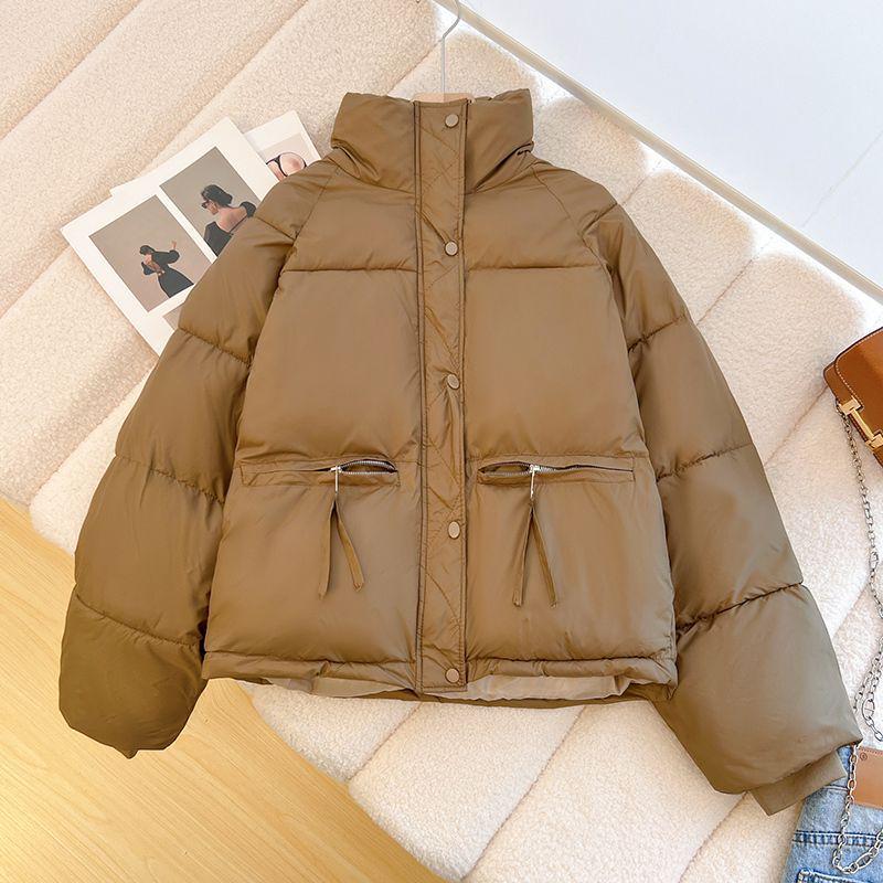 Trendy Academic Style Women's Winter Stand Collar Short Cotton Jacket 2025