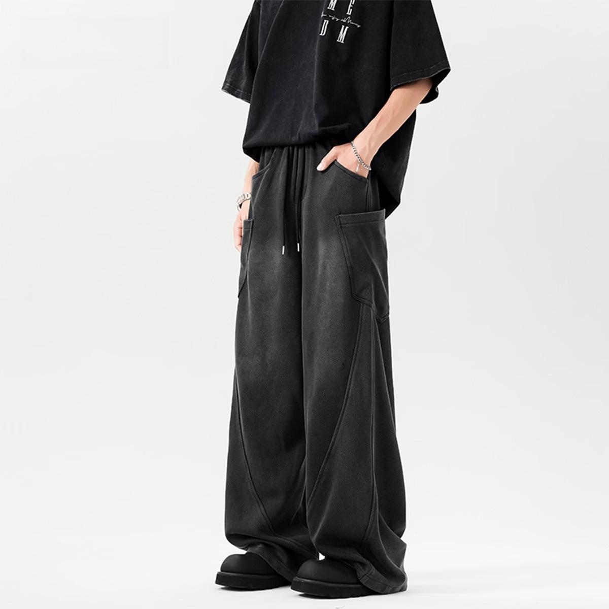 Джинсы для пар JYL American Graffiti Стирка Прямые Свободные Повседневные Деним S