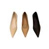 Pointed flat shoes single shoes women's 2025 new temperament pointed head shallow mouth low heel temperament grandma shoes fairy shoes