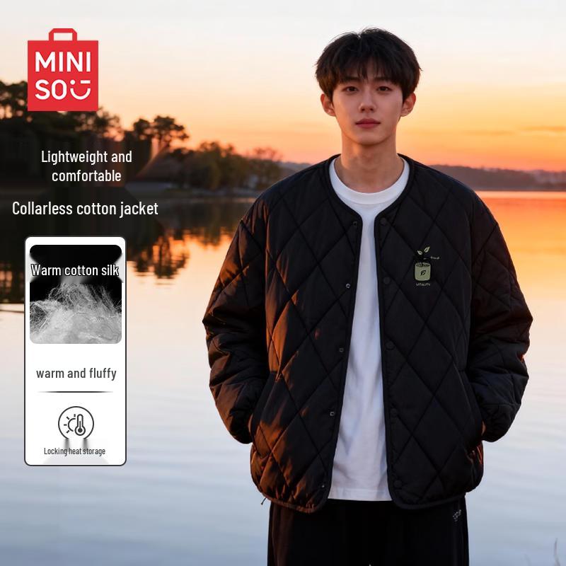 MINISO Unisex Diamond Quilted Plush-Lined Winter Puffer Jacket