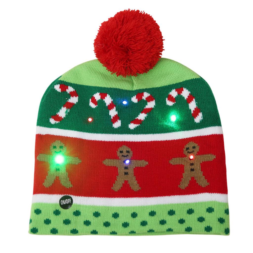 Christmas Led Light Knitted Hat Kids 