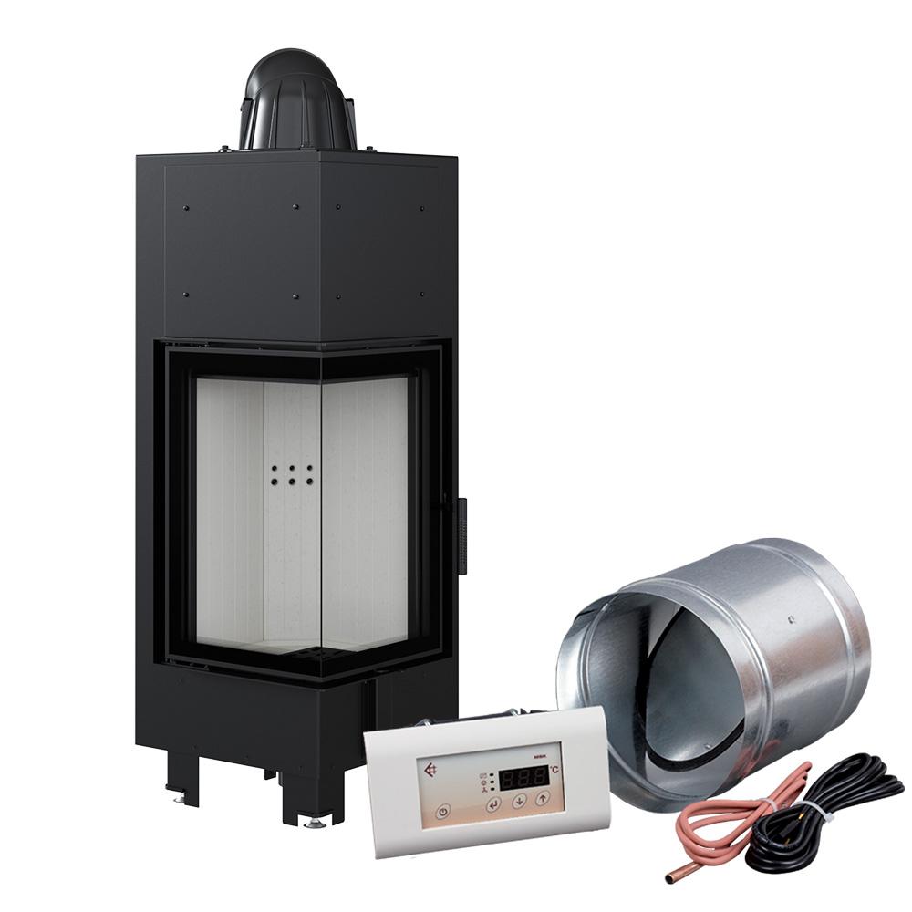 Smart Steel Fireplace KRATKI MBN Left 10 kW Ø 200 MSK