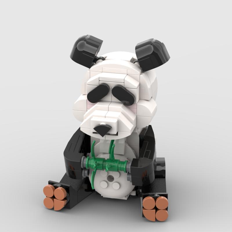 MOC Animales Figuras Lindos Pequeños Modelos de Mapache Panda Bloques de Construcción Juguetes para Niños Amigos Navidad Niños Regalos de Navidad