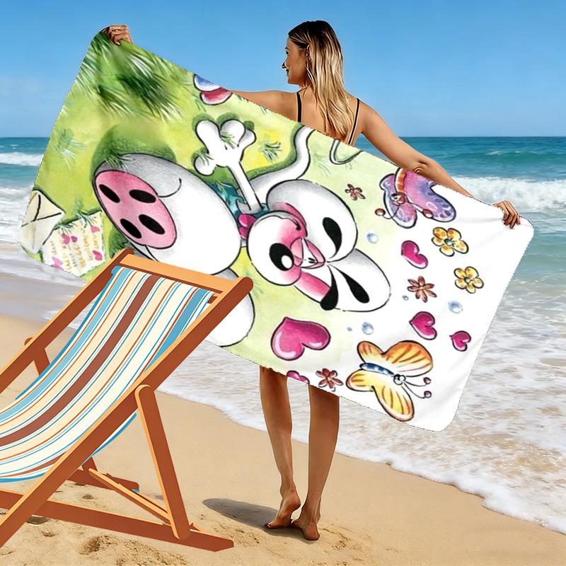 Diddl Cute Print Beach Towel, Large Soft Quick Dry Towel for Beach Camping Swimming