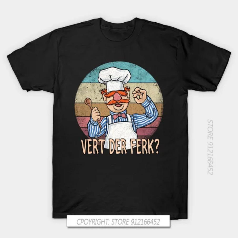 Swedish Chef Vert Der Ferk Sunset Vintage Retro Men's T Shirt Cotton Tees Print Harajuku Tops Men Summer Men's Tees