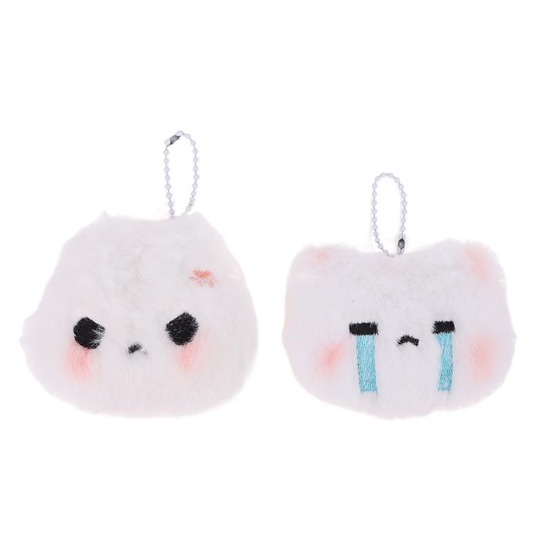 Sweet Plush Rabbit Doll Pendant Angry Crying Expression Keychain Mobile Phone Case Women Bag Decoration Keyrings Pendant Gift